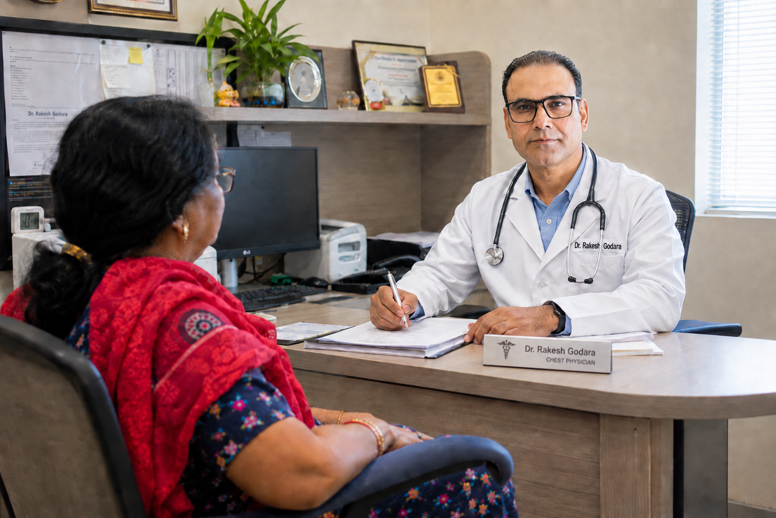 Dr. Rakesh Godara in consultation